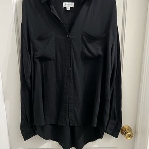 Evereve oversized black button down